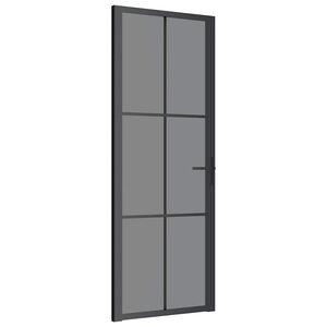 vidaXL siseuks, 76 x 201,5 cm, must, ESG-klaas ja alumiinium