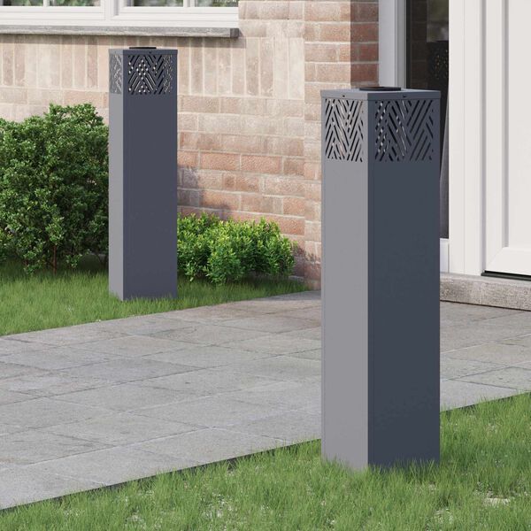 vidaXL P&auml;ikese LED k&auml;igutee tuli 2 pcs Antratsiit K&uuml;lmvaltsitud teras