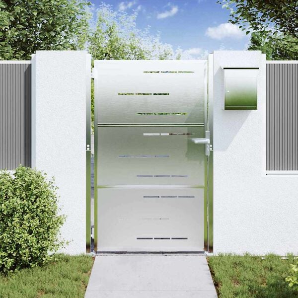 vidaXL Aia aed lukuga Hõbedane 100 x 125 cm Roostevaba teras