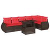 vidaXL 7-osaline aiadiivanikomplekt patjadega, pruun pol&uuml;rotang