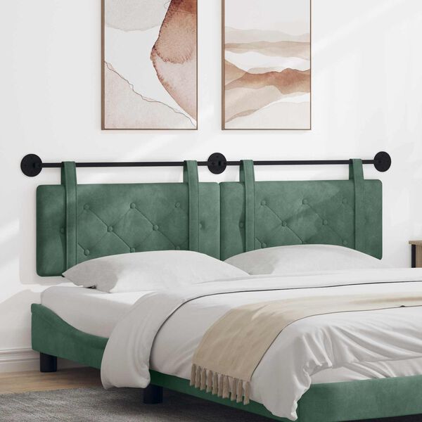 vidaXL Rippuv Peatoe Mere Roheline 190 x 55 x 5 cm Samet