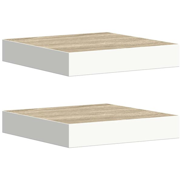 vidaXL seinariiulid, 2 tk, tamm ja valge, 23 x 23,5 x 3,8 cm MDF