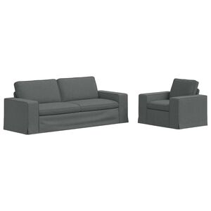 vidaXL Diivan 2 pcs Tumehall &Uuml;ldm&otilde;&otilde;tmed: 222 x 80 x 82 cm (L x S x K)