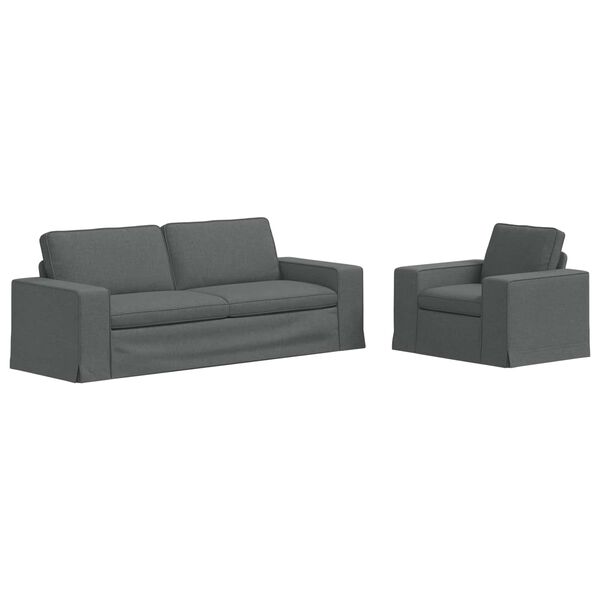 vidaXL Diivan 2 pcs Tumehall &Uuml;ldm&otilde;&otilde;tmed: 222 x 80 x 82 cm (L x S x K)