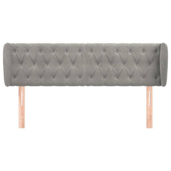 vidaXL voodipeats servadega, helehall, 163x23x78/88 cm, samet