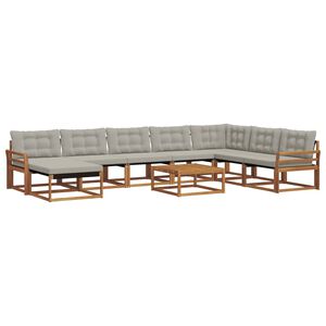 vidaXL V&auml;li diivanikomplekt padjaga 9 pcs Looduslik ja Hele Hall