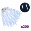 vidaXL j&otilde;uluvalgusti j&auml;&auml;purikaga 200 LED-i, k&uuml;lm valge, 20 m, akr&uuml;&uuml;l, PVC