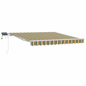vidaXL Kokkuvolditav varikatus Roheline ja kollane 300 x 250 cm