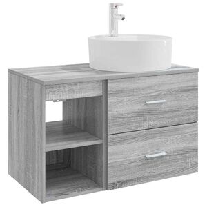 vidaXL Vannitoa m&ouml;&ouml;bleset 2 pcs Hall Sonoma Tehispuit