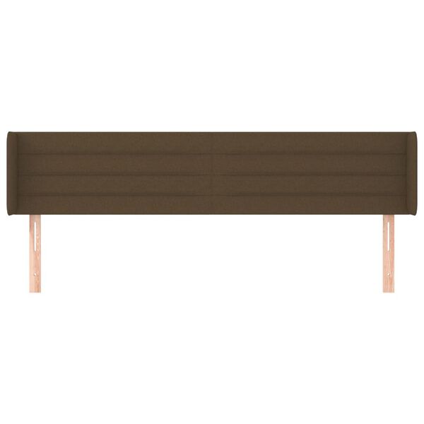 vidaXL voodipeats servadega, tumepruun, 183x16x78/88 cm, kangas