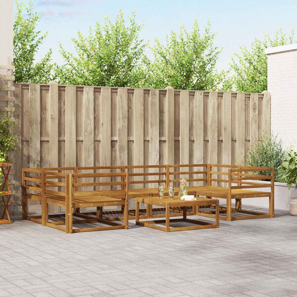 vidaXL V&auml;li diivanikomplekt 7 pcs Neutraalne Tugev akatsiapuu