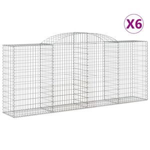 vidaXL kaarekujulised gabioonkorvid 6 tk, 300x50x120/140 cm, raud