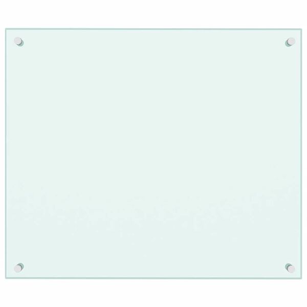 vidaXL köögi pritsmekaitse, valge, 70 x 60 cm, karastatud klaas