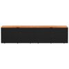 vidaXL aia hoiukast, must, 220 x 50 x 5 cm, polürotang/akaatsiapuit