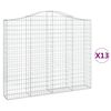 vidaXL kaarekujulised gabioonkorvid 13 tk, 200x30x160/180 cm, raud