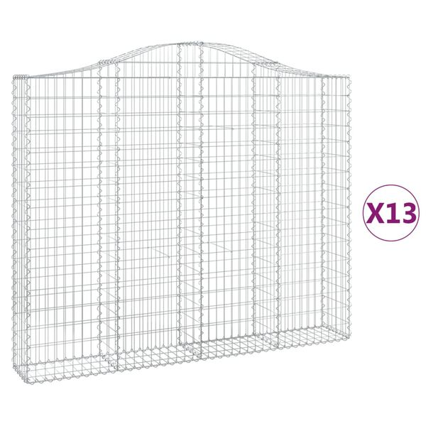 vidaXL kaarekujulised gabioonkorvid 13 tk, 200x30x160/180 cm, raud