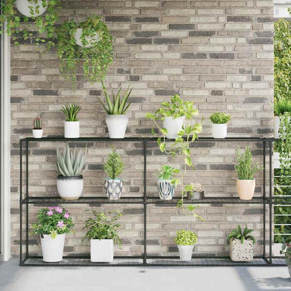 vidaXL 3-tasandiline taime alus Must 400 x 32 x 104 cm Teras