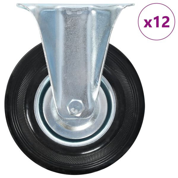 vidaXL fikseeritud rattad, 12 tk, 125 mm