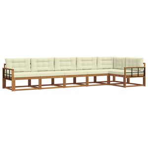 vidaXL V&auml;li diivanikomplekt padjaga 6 pcs Looduslik ja kreem