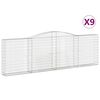 vidaXL kaarekujulised gabioonkorvid 9 tk, 400x30x120/140 cm, raud