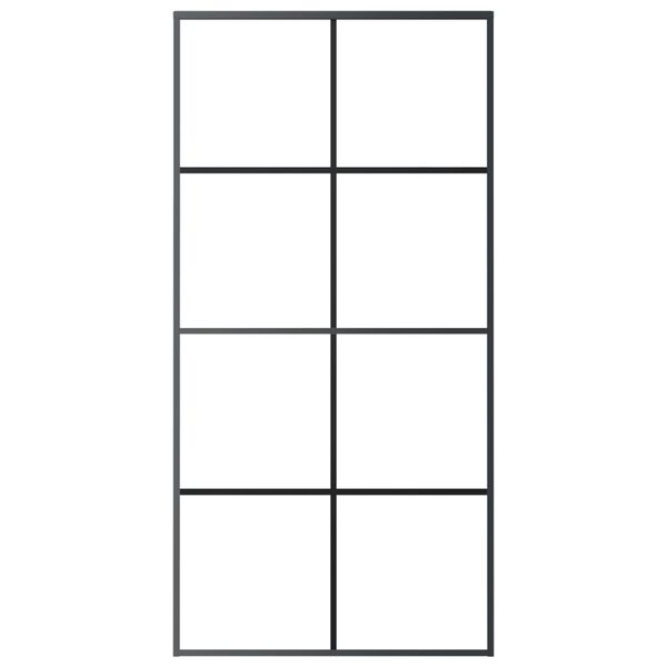 vidaXL liuguks, alumiinium ja ESG-klaas, 102,5 x 205 cm, must