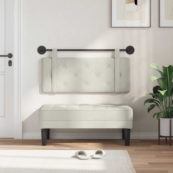 vidaXL Rippuv Peatoe Seinale kinnitatav cream 110 x 55 x 5 cm Samet