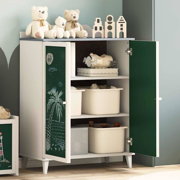 vidaXL K&uuml;lglaud kriiditahvliga Hall ja Valge 80 x 40 x 110 cm