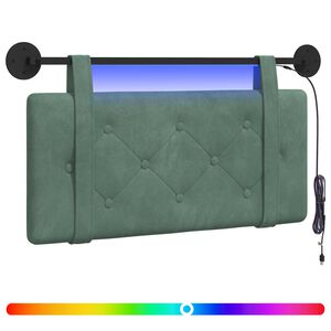 vidaXL Rippuv voodipeats LED-valgustusega Mere Roheline Samet