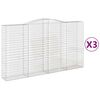 vidaXL kaarekujulised gabioonkorvid 3 tk, 400x50x220/240 cm, raud