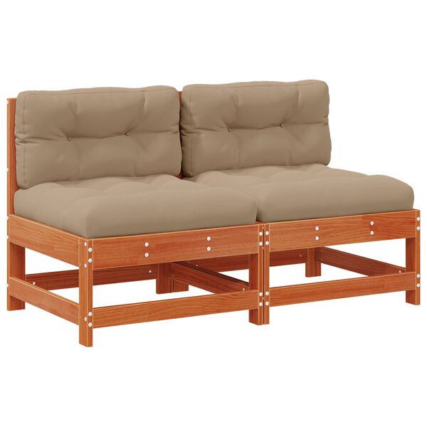 vidaXL Aia Keskmine Diivan Tahke m&auml;nd Vahapunane