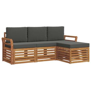 vidaXL V&auml;li diivanikomplekt padjaga 4 pcs Looduslik ja antriit
