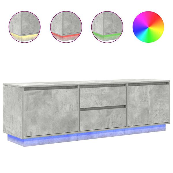 vidaXL LED-tuledega telerikapp, betoonhall, 160,5x41x50 cm