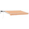 vidaXL Manuaalne varikatus LED-idega Kollane ja oranž 2,5 x 2 m