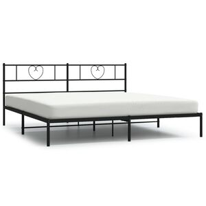 vidaXL metallist voodiraam peatsiga, must, 200x200 cm