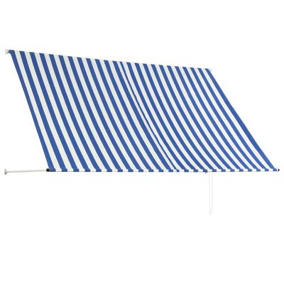 vidaXL kokkupandav varikatus, 250 x 150 cm, sinine ja valge
