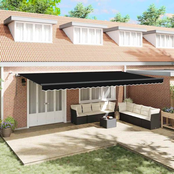 vidaXL Varjudekangas koos Must 600 &times; 300 cm Pol&uuml;ester