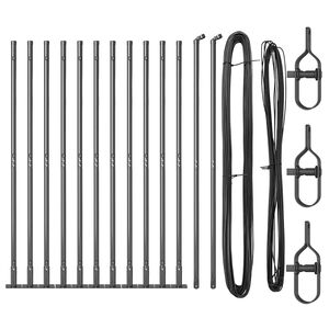 vidaXL Aiapostid 13 pcs Hall Ø32mm 150 cm Tsingitud teras