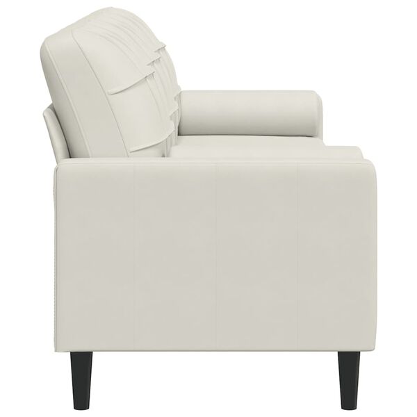 vidaXL 3-kohaline diivan dekoratiivpatjadega, kreemjas, 210 cm, samet