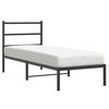 vidaXL metallist voodiraam peatsiga, must, 75x190 cm