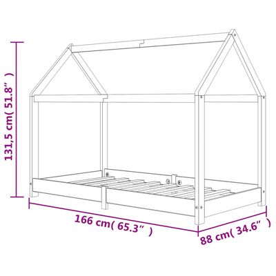vidaXL lastevoodi raam, männipuit, 80 x 160 cm