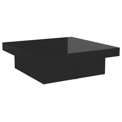 vidaXL kohvilaud, kõrgläikega must, 90 x 90 x 28 cm, puitlaastplaat