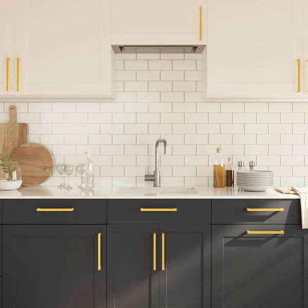 vidaXL kapi k&auml;epidemed 5 tk, kuldne, 192 mm, roostevaba teras