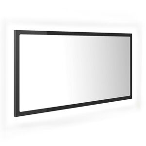 vidaXL LED vannitoa peeglikapp, hall, 90x8,5x37 cm, akr&uuml;&uuml;l