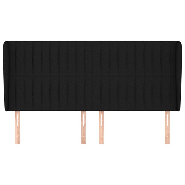 vidaXL voodipeats servadega, must, 203x23x118/128 cm, kangas