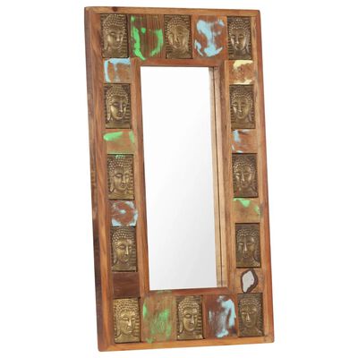 vidaXL peegel Buddha piltidega, 50 x 80 cm, taastatud puit