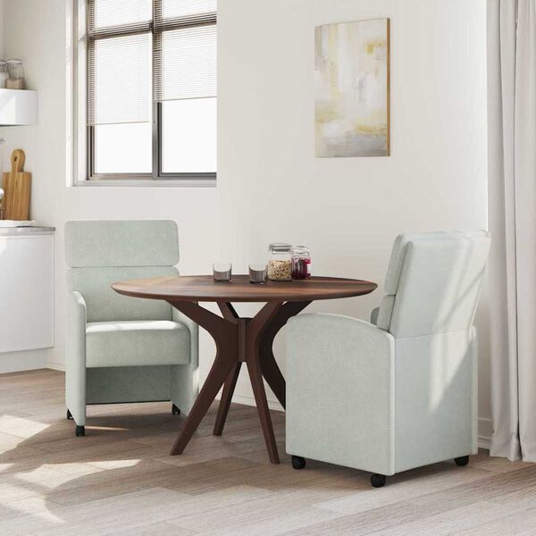 vidaXL Ratastega S&ouml;&ouml;gi-toolid 2 pcs Helehall 58 x 65 x 98 cm Samet