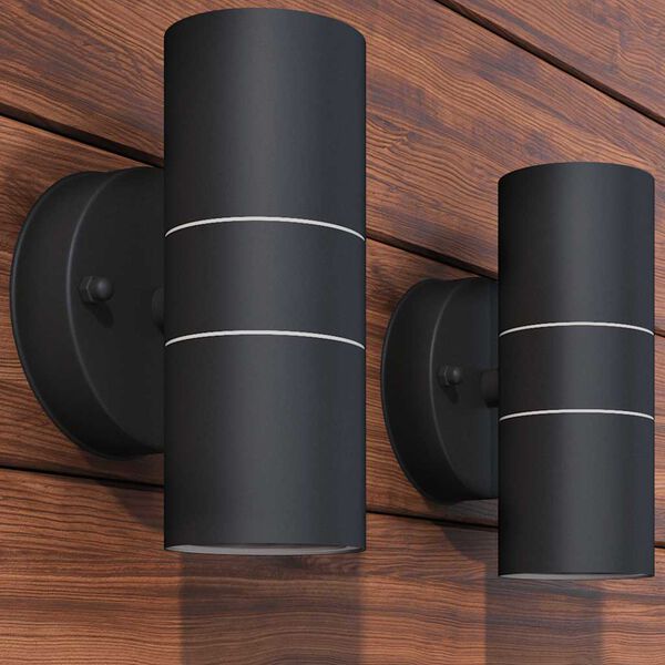 vidaXL LED-valgustid õue 2 tk, roostevaba teras, üles/alla suunatud