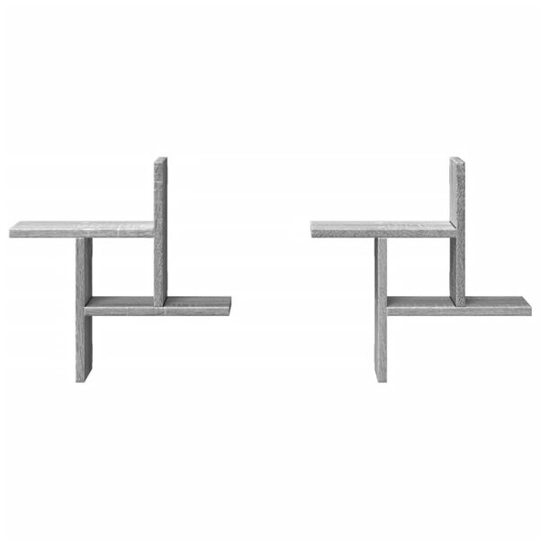 vidaXL seinariiulid 2 tk, hall Sonoma tamm, 38x12x38 cm, tehispuit