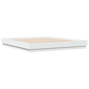 vidaXL voodiraam, valge, 200 x 200 cm, tehispuit