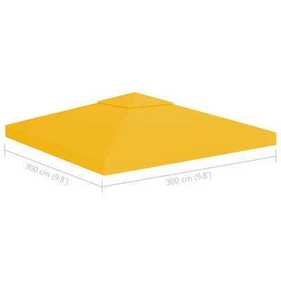 vidaXL kahekordne varjualuse katus 310 g/m² 3 x 3 m, kollane